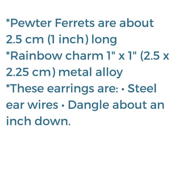 Rainbow Bridge Ferret Earrings 1375 - Picture 8 of 8